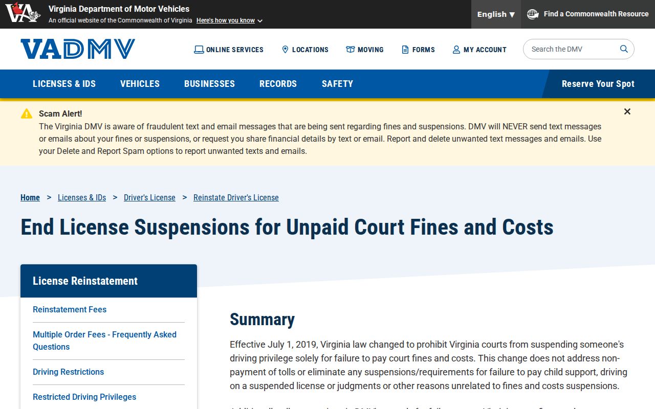 King and Queen County traffic warrant records: Virginia DMV fines and costs rule